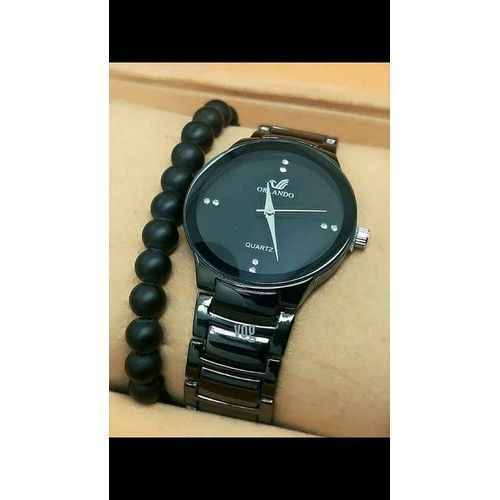 product_image_name-Orlando-MONTRE HOMME ORLANDO AVEC BRACELET EN PERLE Noir Fond Noir-1