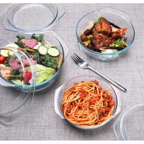 product_image_name-Generic-Chic Lot de 3 cocottes rondes en verre trempé avec couvercles, pour four, congélateur et lave-vaisselle-4