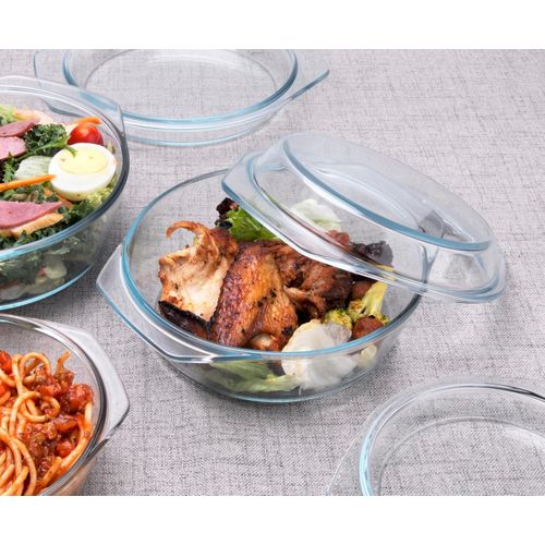 product_image_name-Generic-Chic Lot de 3 cocottes rondes en verre trempé avec couvercles, pour four, congélateur et lave-vaisselle-5
