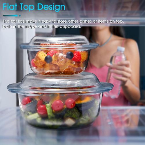 product_image_name-Generic-Chic Lot de 3 cocottes rondes en verre trempé avec couvercles, pour four, congélateur et lave-vaisselle-8