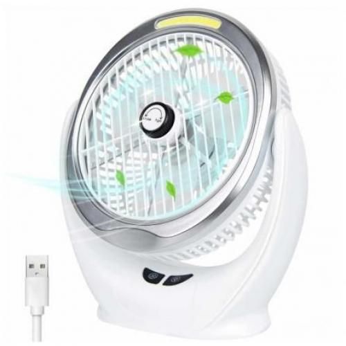 product_image_name-Generic-Ventilateur De Bureau USB Rond Avec Veilleuses Réglable à 360 °-3