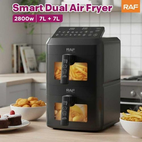 product_image_name-RAF-Four à air chaud numérique Double Decker 14L - Friteuse à air double Compartiment intelligente (7L + 7L)- 2800W-3