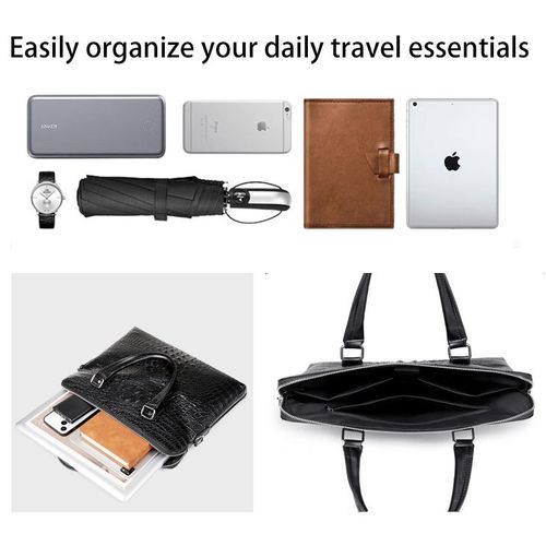 product_image_name-Fashion-Ensemble de 2 pièces - Mallette d'affaires pour hommes, Sacoche pour ordinateur portable motif crocodile pour hommes, Sac à main en diagonal, Sac à bandoulière - Noir-6