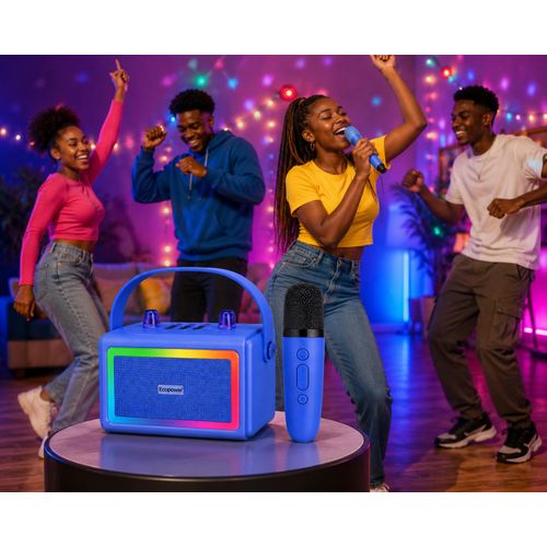 Generic Enceinte Bluetooth – Avec Micro Sans Fil et Lumières LED - image 3