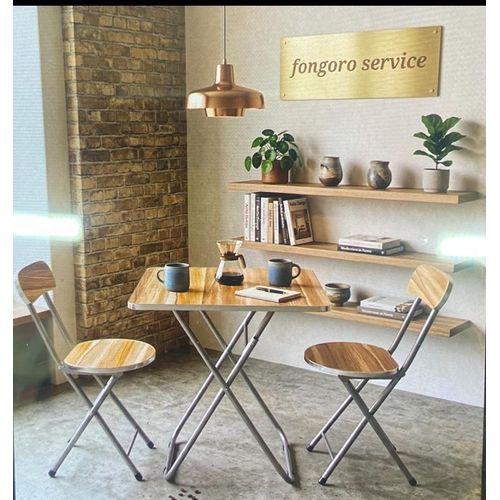 Generic Mini Table Pliante + 2 Chaises Marron - image 3