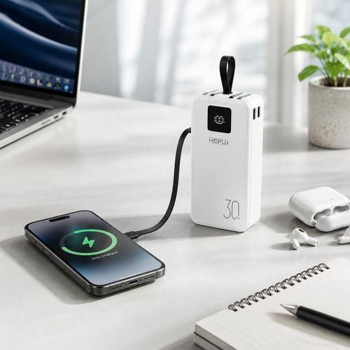 Hepu Power Bank 30000mAh – Câbles Intégrés – Charge Rapide - image 5