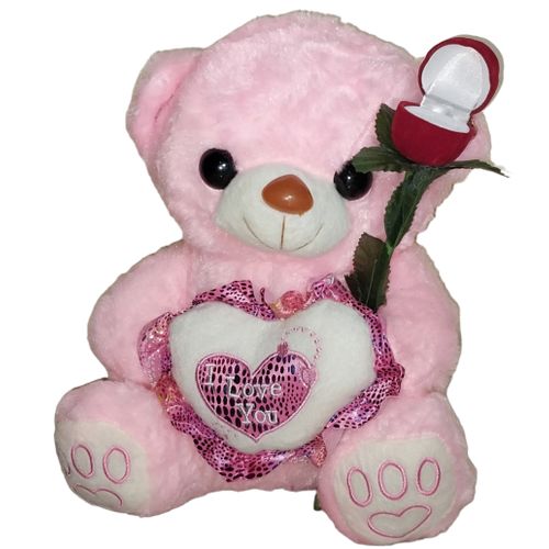 Nounours en peluche rose deals