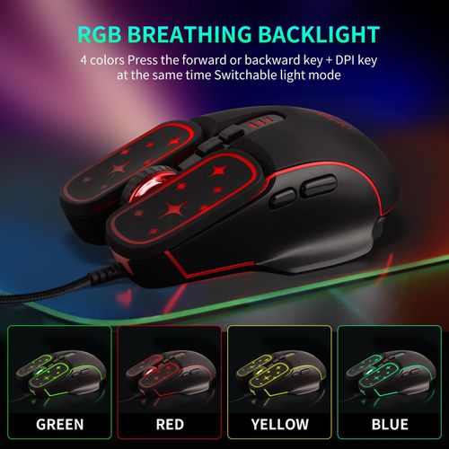 Generic Wired RGB 7200DPI Gaming Optical Mouse Ergonomic Mouse for Apple Android Lenovo Computer Desktop - image 4