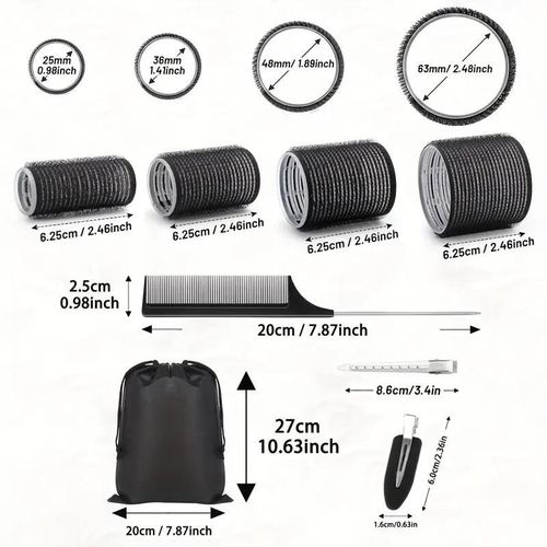 product_image_name-Generic-Ensemble de fer à friser 50 pcs, fer à friser sans chaleur auto-fixant pour cheveux longs et mi-longs, avec épingle à cheveux et peigne pointu-3