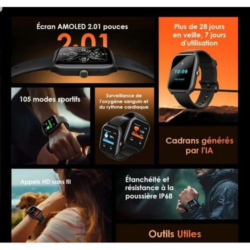 product_image_name-Oraimo- Watch 5 Max HD 2,01 pouces - Montre intelligente Faite Appel HD - Nouvelle Edition Watch 5 Lite-2
