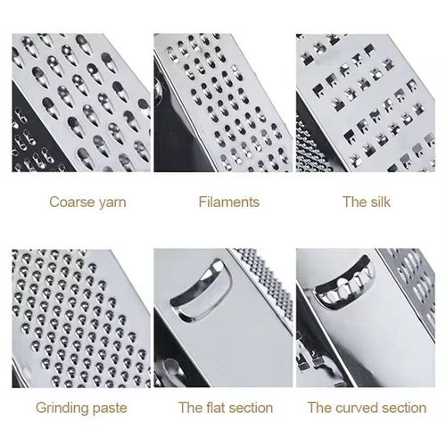 product_image_name-Generic-Râpe de Cuisine Multifonction 6 Faces en Acier Inoxydable - Poignée Ergonomique et Base Antidérapante-3