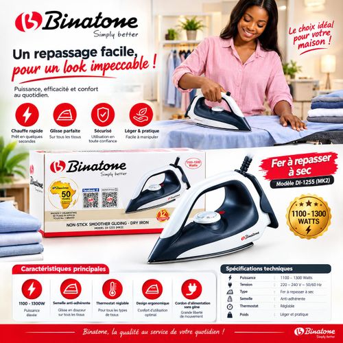 Binatone Fer à repasser DI-1255 (MK2) – 1100 à 1300 W - image 4