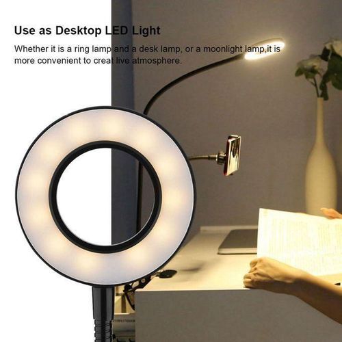 Generic Super Selfie Ring Light, Lampe De Caméra LED Rotation à 360 Degrés Avec 3 Modes D'éclairage - image 3