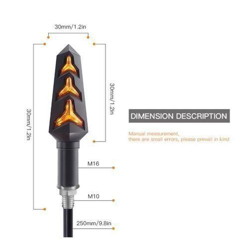 product_image_name-Generic-2pcs Clignotant LED Général Pour Moto, Lumière De Jaune-8