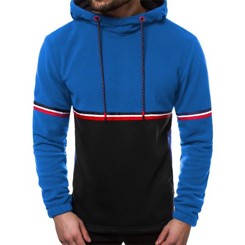 product_image_name-Fashion-Pull A Capuche Pour Homme Casual - Bleu-1
