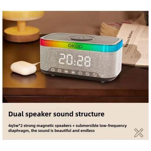 product_image_name-Generic-Enceinte Bluetooth - Avec Réveil - A Chargement Sans fil Avec Eclairage d'ambiance-3