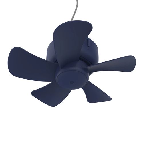 FHE Ventilateur de camping Petit ventilateur 4 niveaux Vitesses du vent 3  niveaux de luminosité Charge USB(Bleu)