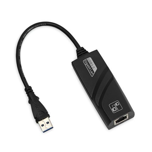 Adaptateur Ethernet USB C - 0,25 mètre - Adaptateur USB C vers Ethernet,  Version : 3.1 Gen 1 - jusqu'à 1000 Mb/s Connexion 1 : USB C mâle, Connexion  2 : 2x RJ45 femelle, 0,15 mètres.