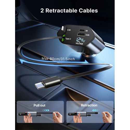 product_image_name-Generic-Chargeur Voiture 120W Charge Rapide HC-106 - 2 Cable Integré Type-C Et Iphone - Large Comptabilité IPhone Samsung Huawei Tecno Xiaomi Etc-5
