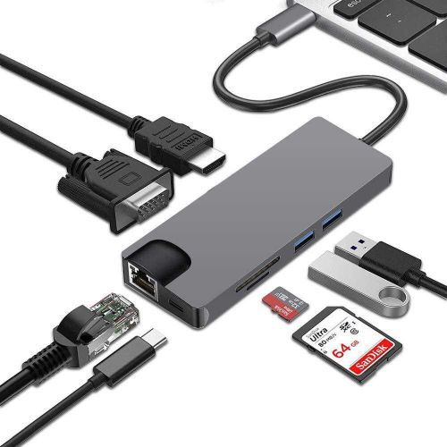 Generic Adaptateur USB Type-C vers HDMI / VGA / USB 3.0 / USB 3.1 pour  MacBook et PC à prix pas cher