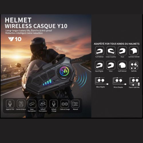 product_image_name-Generic-Intercom & Casque Bluetooth 5.3 pour Moto - Audio HiFi HD, Réduction de Bruit (DSP/CVC), Étanche IPX6, Batterie 48h - Compatible Multi-Casques-2