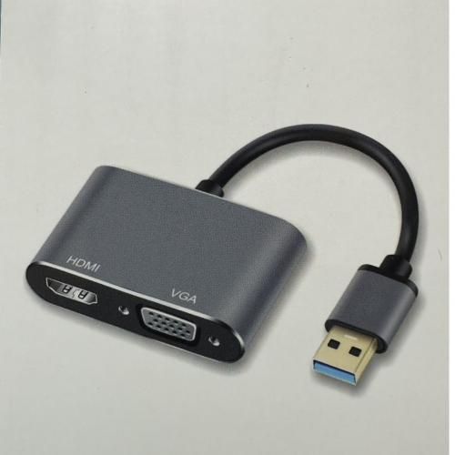 Adaptateur professionnel noir USB 3.0 vers VGA