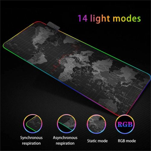 RGB Tapis de Souris Gaming, LED Lumineuse Tapis de Souris,Surface