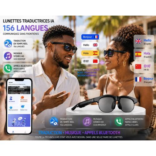 Generic SMART TRANSLATE AI GLASSES XG88Pro-156 LANGUES - image 4