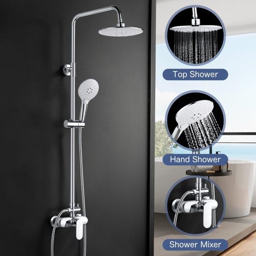 Generic Système de Colonne de Douche 4-en-1 Multifonction avec Mitigeur & Douchette - image 2