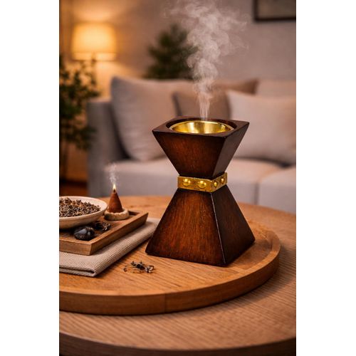 product_image_name-Generic-Bougeoir Décoratif Moderne en Bois & Métal Doré-2