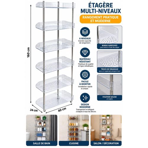 Generic Étagère de rangement verticale à 6 étages