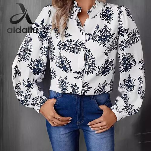 product_image_name-AIDAILU-Chemise à Manches Longues Imprimée pour Femmes Élégance Blouse Femme Décontractée-1