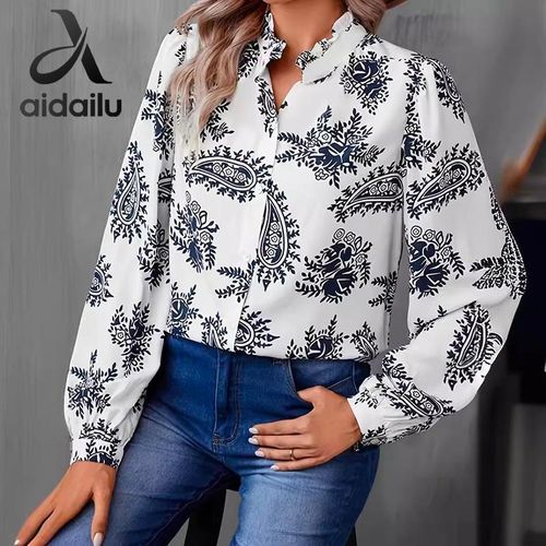 product_image_name-AIDAILU-Chemise à Manches Longues Imprimée pour Femmes Élégance Blouse Femme Décontractée-5