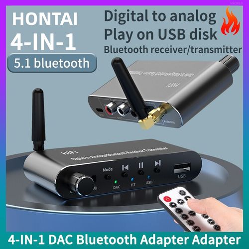 Generic Récepteur Audio Bluetooth 5.1,émetteur,adaptateur,télécommande De  Convertisseur DAC Aux RL 3,5 Mm - Prix pas cher