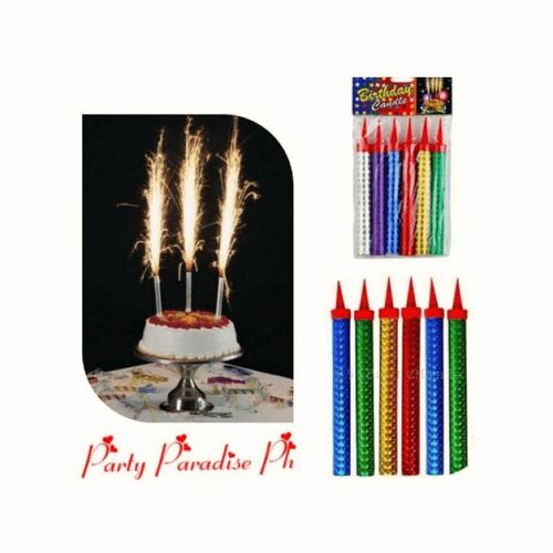 Bougie Dcore Lot De 6 Bougies Etincelle Anniversaire - Prix pas cher