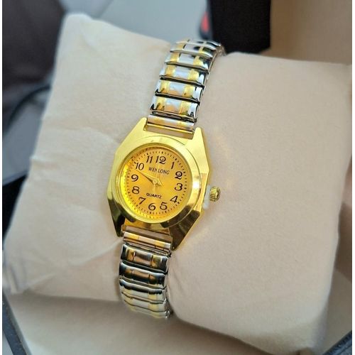product_image_name-Wenlong-Montre Femme de Luxe Stylée Rond + Coffret - Gris / Or-1