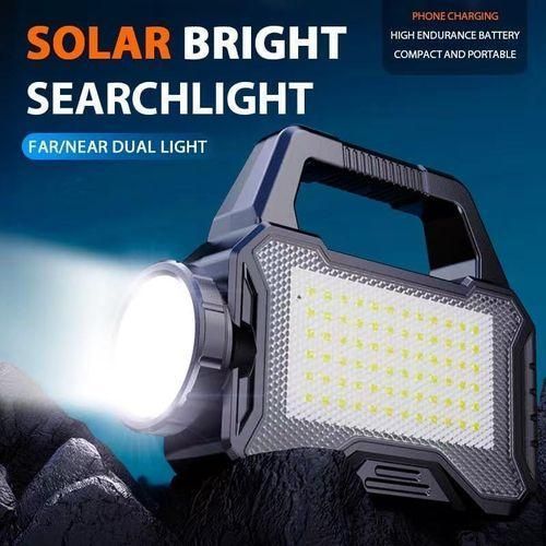 product_image_name-Generic-Lampe Torche Solaire Ultra-Puissante – Searchlight LED 2 Modes (Lointain/Proche) – Power Bank, Batterie Haute Endurance, Recharge Solaire & USB-1