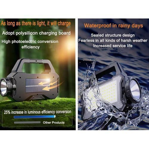 product_image_name-Generic-Lampe Torche Solaire Ultra-Puissante – Searchlight LED 2 Modes (Lointain/Proche) – Power Bank, Batterie Haute Endurance, Recharge Solaire & USB-4