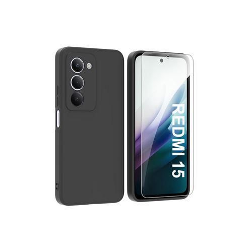 product_image_name-Generic-Coque En Silicone Redmi 15 + 1 Antichoc 9D - Noir-1