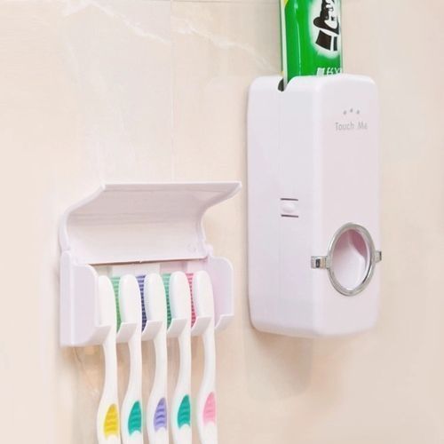 product_image_name-Generic-Distributeur Automatique De Dentifrice Avec Porte Brosse A Dent - Blanc-4