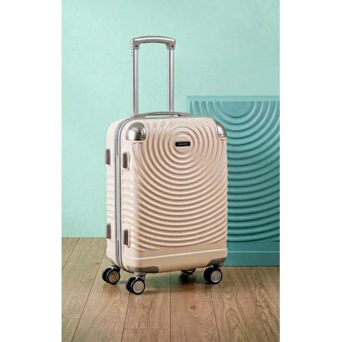 Mode Valise rigide cabine beige rosé, 4 roues pivotantes