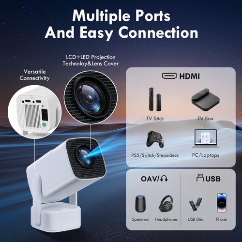 product_image_name-Generic-Projecteur Mini 4K, projecteur portable, système Android 11, résolution 1920*1080 Full HD, 350 lumens ANSI, haut-parleur indépendant intégré de 5W.-2