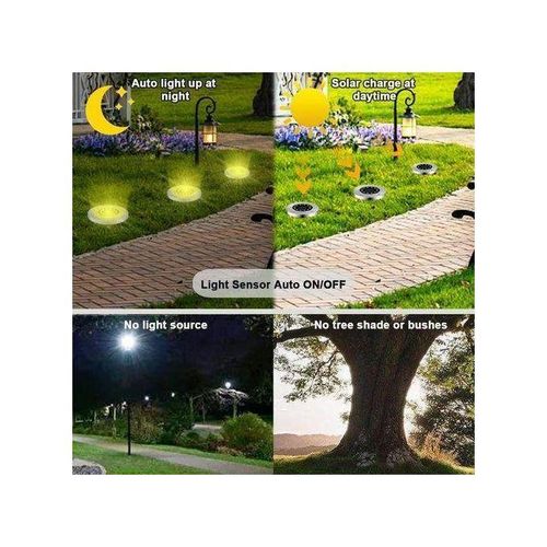 product_image_name-Generic-Lot De 4 Lampe Solaire D'extérieur Pour Jardin Et Allée De Pelouse-3