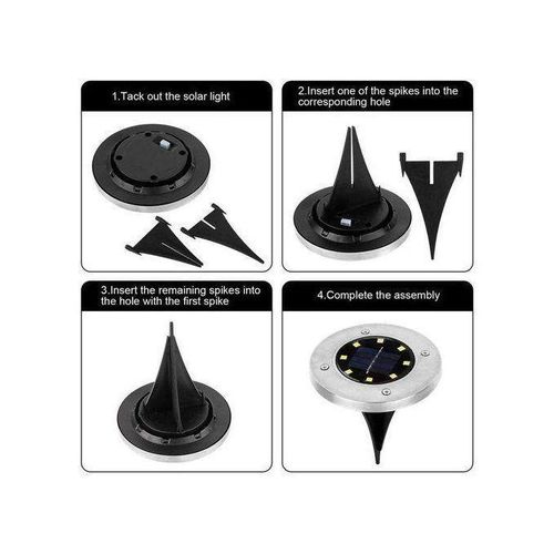 product_image_name-Generic-Lot De 4 Lampe Solaire D'extérieur Pour Jardin Et Allée De Pelouse-7