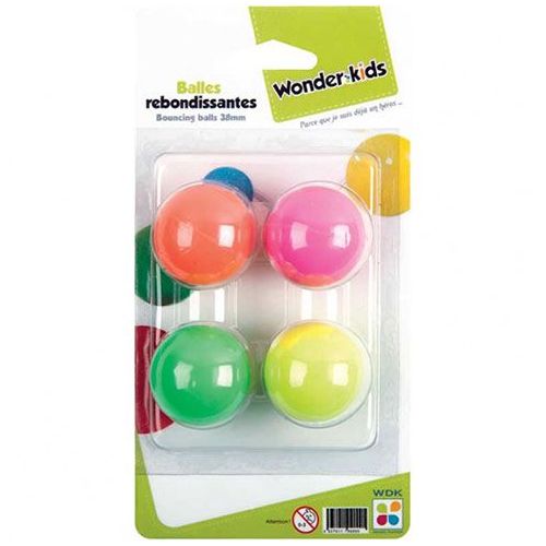 WONDERKIDS 4 Balles Rebondissantes 38Mm - Prix pas cher