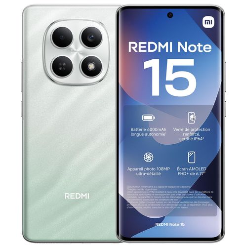 product_image_name-Xiaomi-Redmi Note 15 - 6.77" - 4G - 8/256 Go - 108Mpx - 6000mAh - VERT - Garantie 12 Mois-2