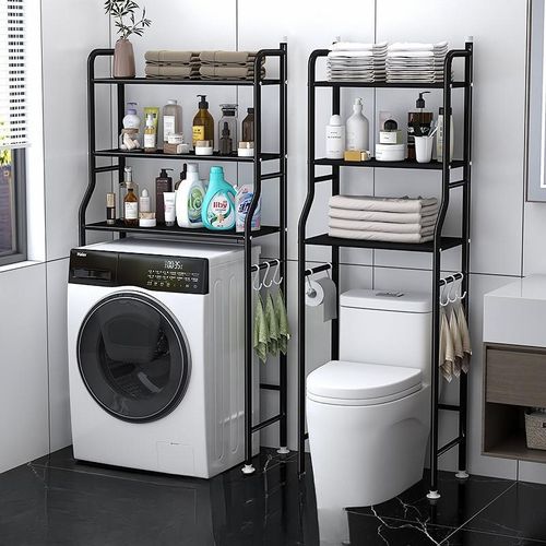 product_image_name-Generic-Étagère de rangement multifonctionnelle pour toilettes, étagère de rangement pour salle de bain, avec porte-papier toilette et crochets.-1