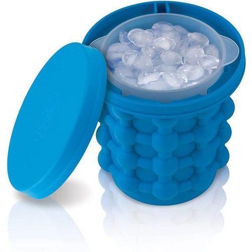 product_image_name-Generic-Seau à Glaçons Portable en Silicone 2-en-1 - Double Chambre, Sans BPA, Démoulage Facile par Pression - Compact, Stockage & Refroidisseur de Bouteilles-1