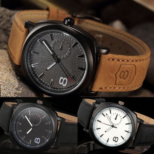 product_image_name-Fashion-Montre-Bracelet A Quartz En Simili Cuir Pour Homme - Noir / Marron-1