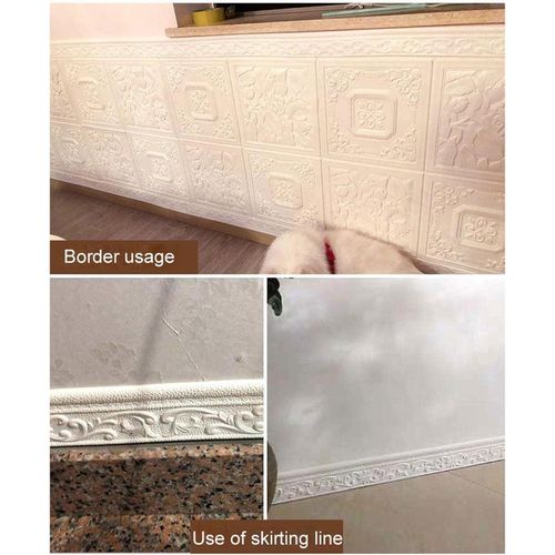 Generic Papier Peint Décoratif - Bordure De Plinthe - 1 Rouleau - Blanc - image 3